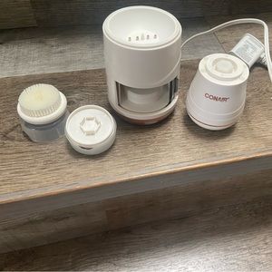 EUC Conair facial brush with UV/LED brush sanitizer